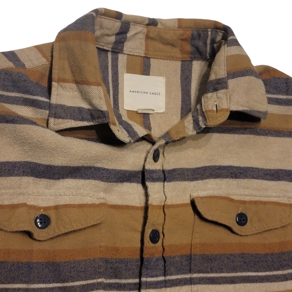 American Eagle Southwestern Twill Soft Flannel Shirt - Picture 3 of 7